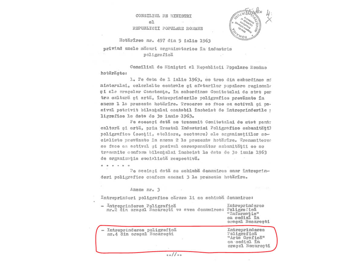 21. 1963- Numele Arta Grafica